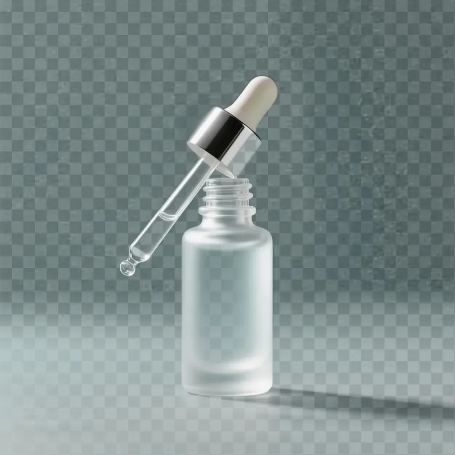 Cosmetic serum bottle with the background removed