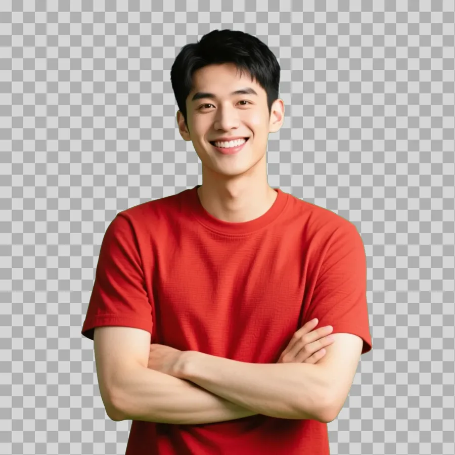 The same portrait with the background removed to transparent