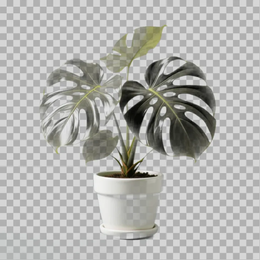 A potted plant photo with the background removed to a transparent PNG