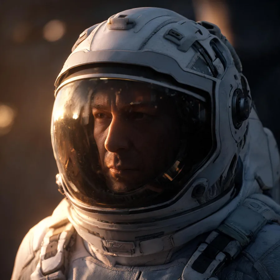 Original square close-up of an astronaut filling the frame.