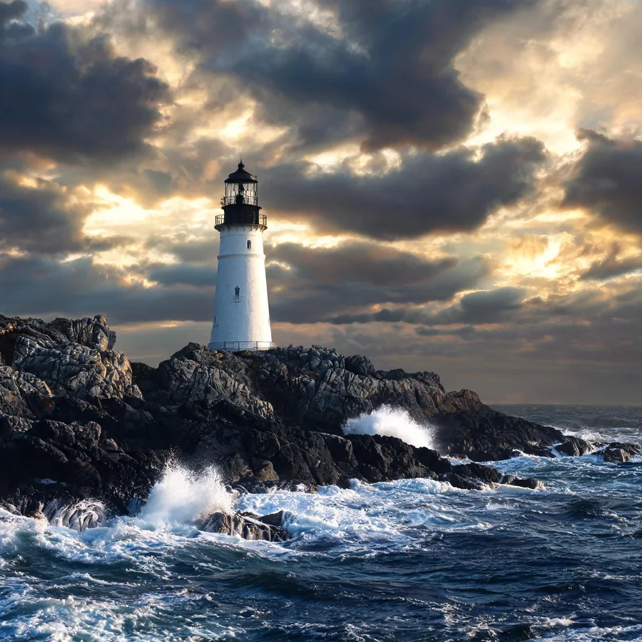 Original square lighthouse photo.