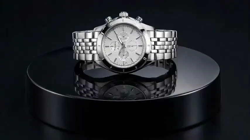 A luxury watch turntable — a still animated for an ad