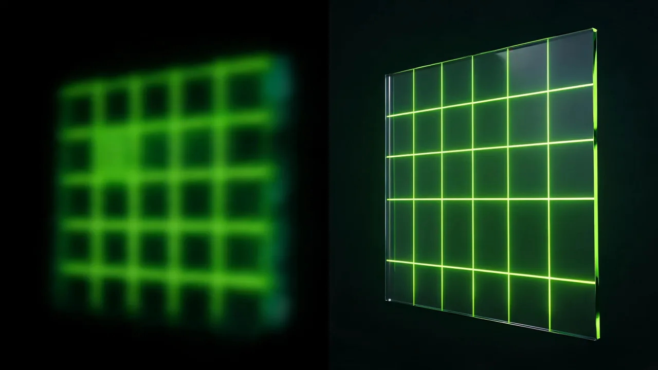 A blurry image sharpening into a crisp 300 DPI print-ready file, created with Pixazo AI