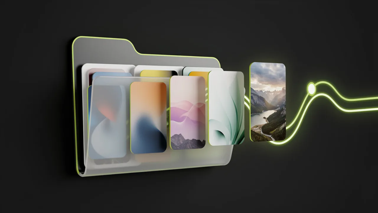 A tidy grid of converted JPG photos in a library view, created with Pixazo AI