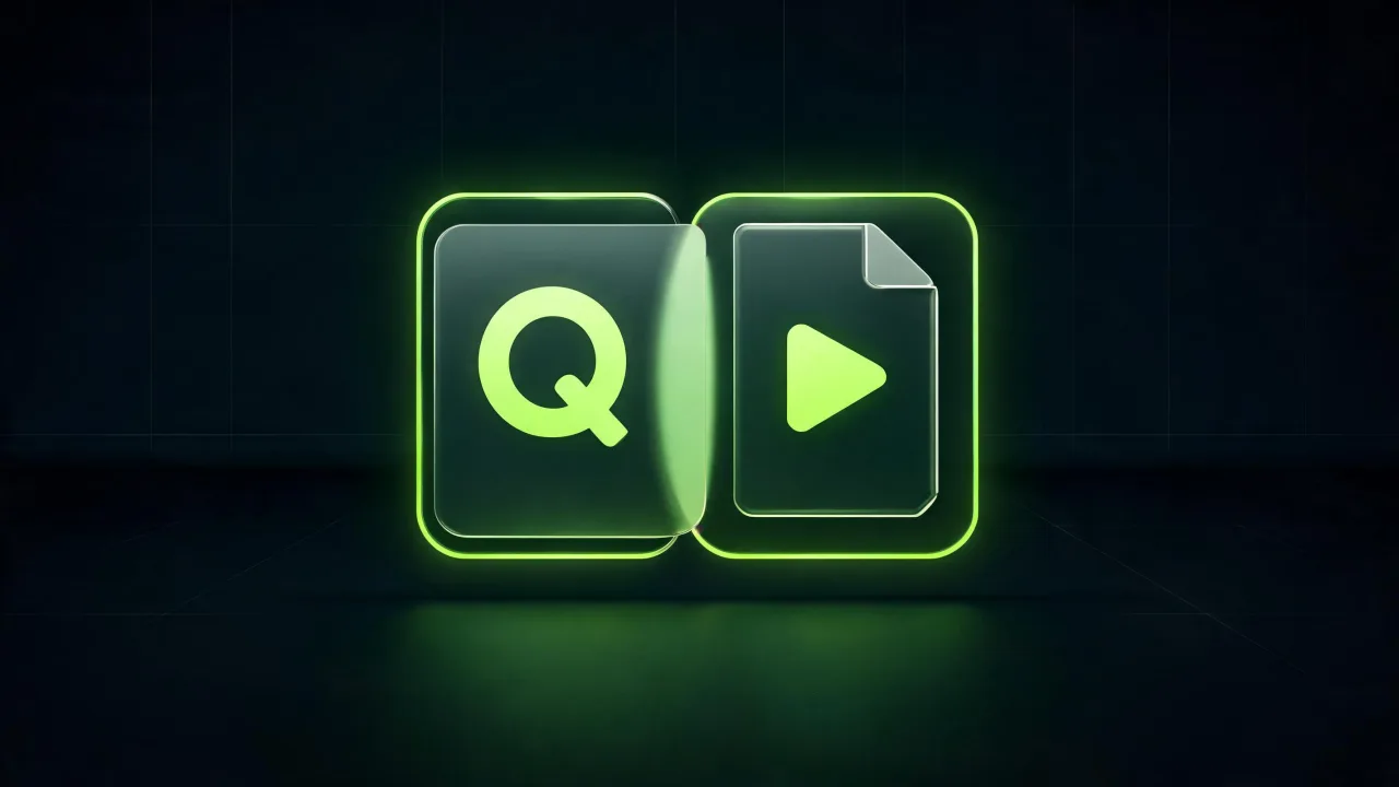 QuickTime MOV and universal MP4 file cards side by side, created with Pixazo AI