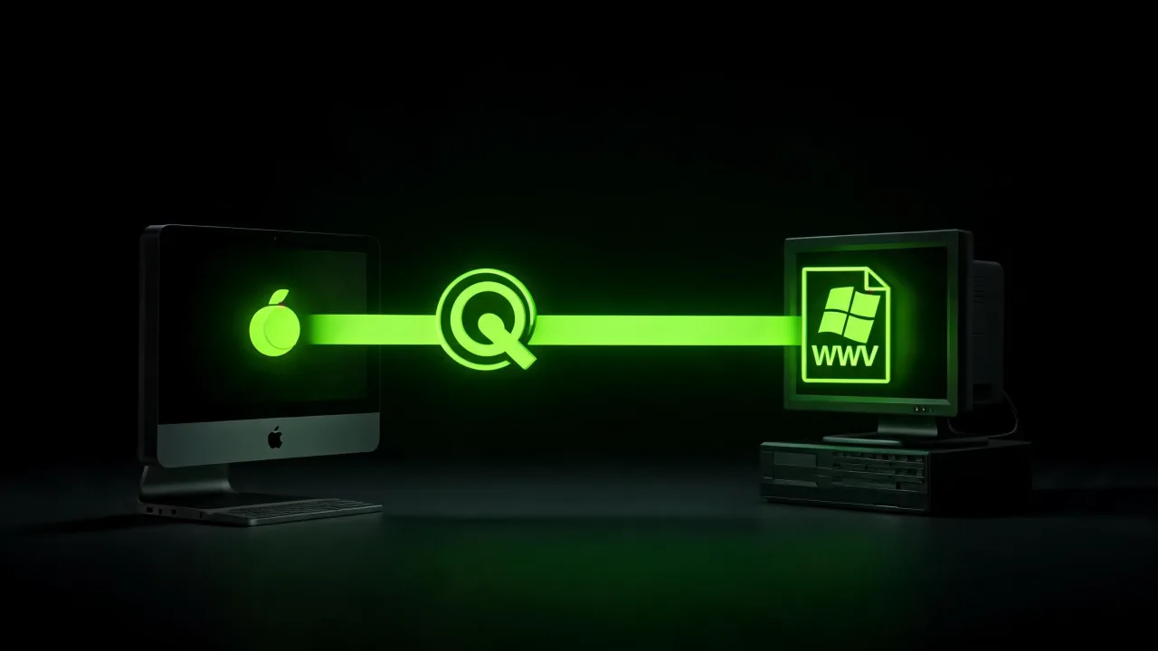 A QuickTime MOV file crossing over to a Windows Media WMV file, created with Pixazo AI