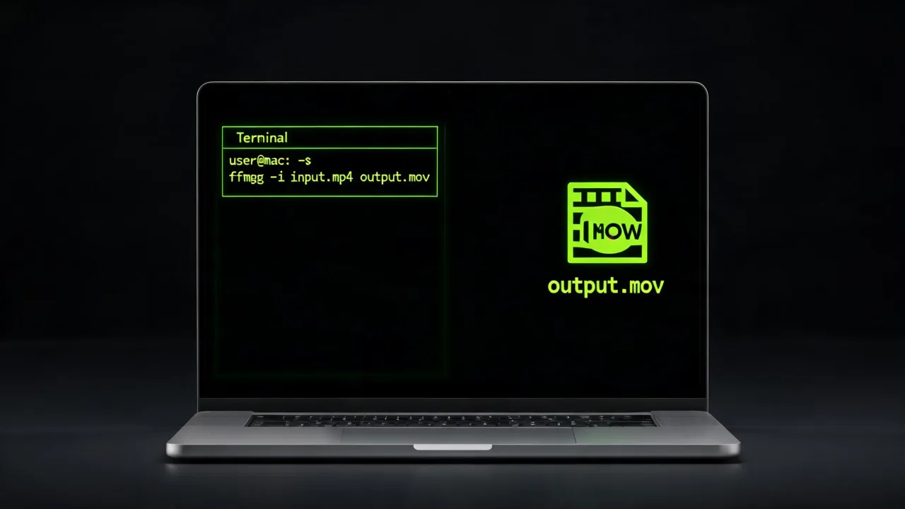 A converted MOV file opening in Final Cut Pro on a MacBook, created with Pixazo AI