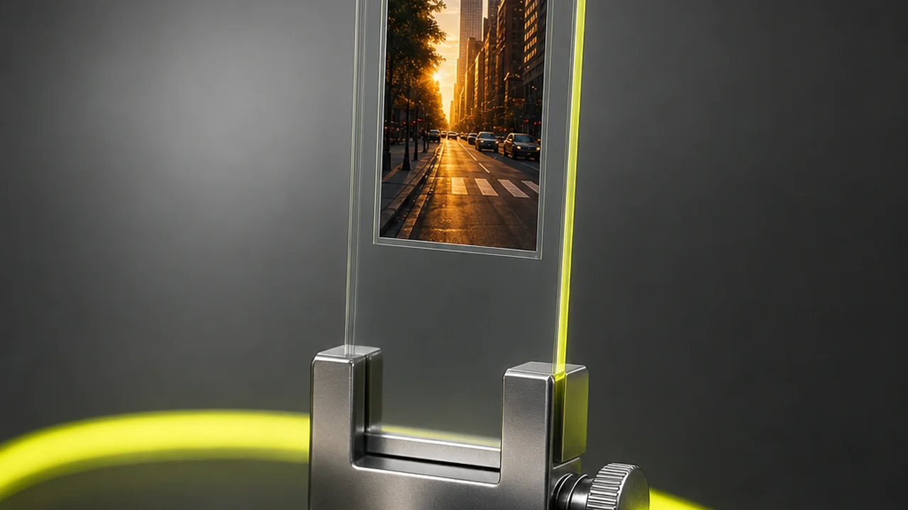 MP4 to PNG conversion, a video frame held under glass on a precision inspection bench, created with Pixazo AI