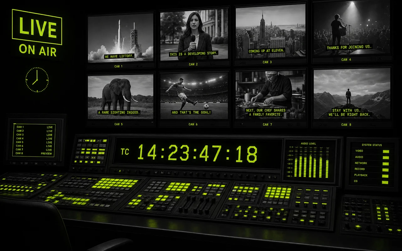 Frame rate selection controls beside an SCC timecode grid being mapped to SubRip timestamps, created with Pixazo AI