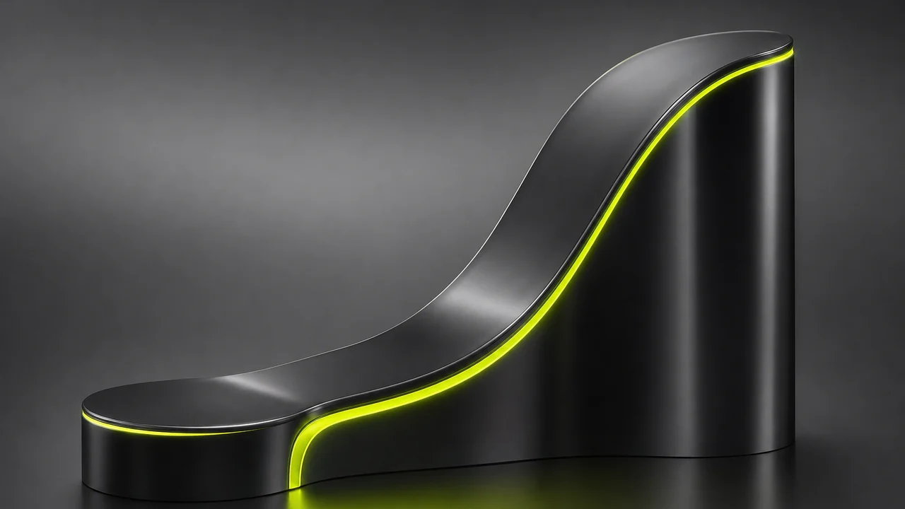 A polished ramp curve rising between two plinths, standing in for a speed ramp, created with Pixazo AI