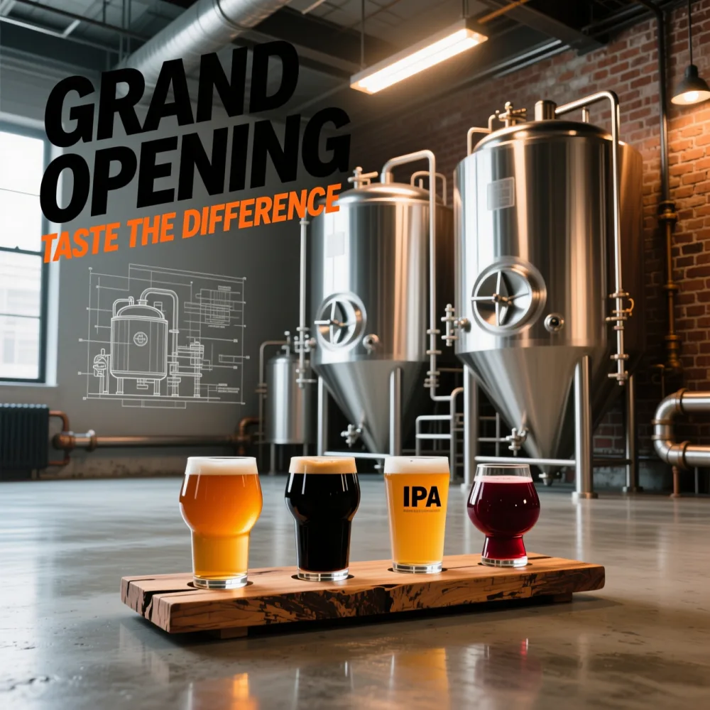 Microbrewery grand opening poster