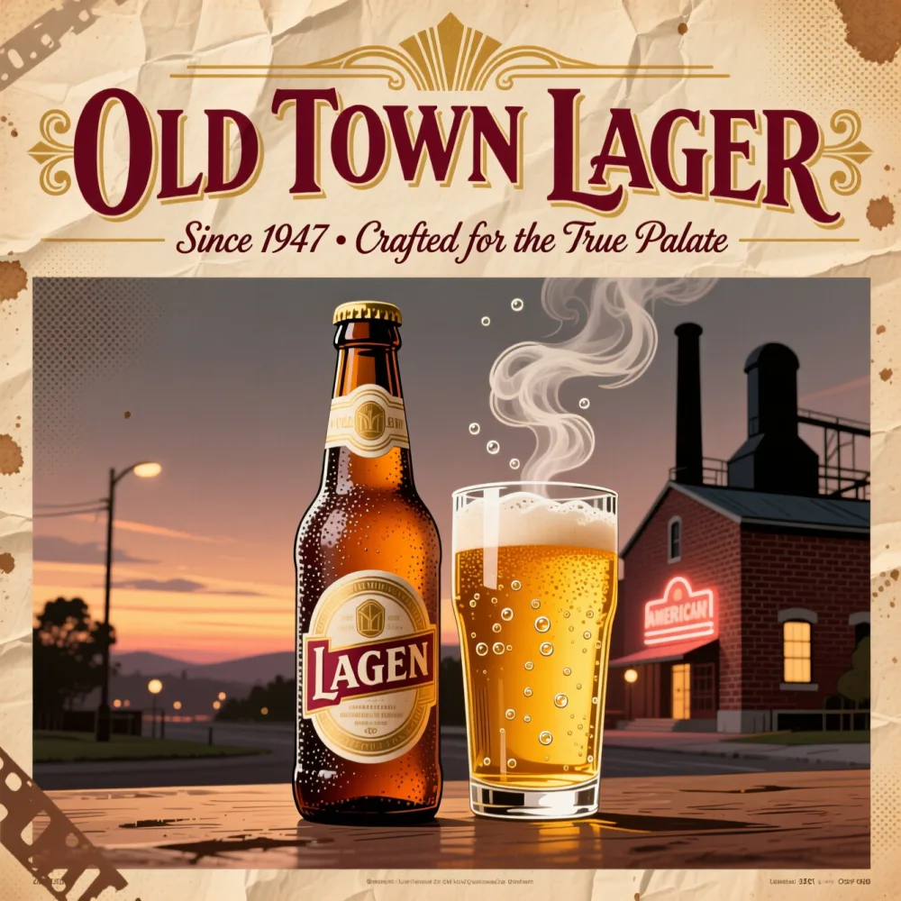 Vintage lager brewery poster made with Pixazo AI
