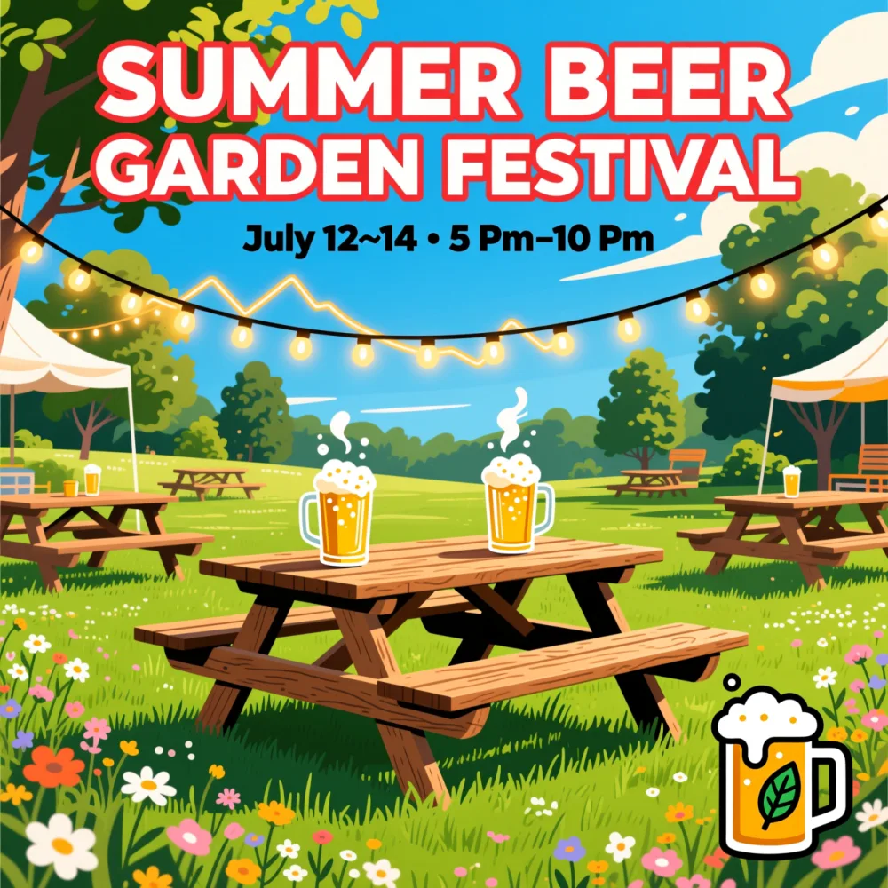 Summer beer garden festival poster