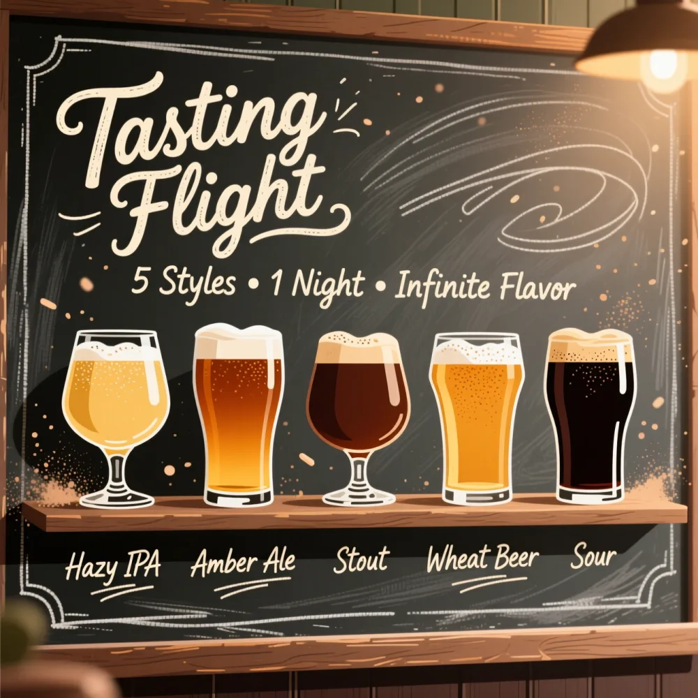 Craft beer tasting flight poster
