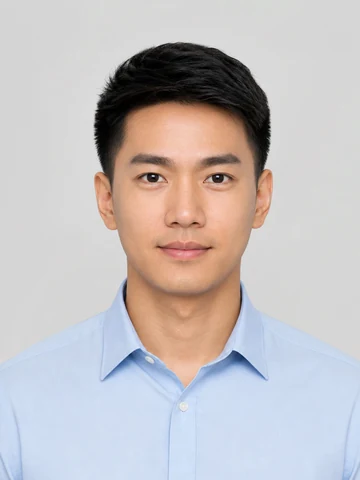 M. Lee ID badge headshot created with Pixazo AI