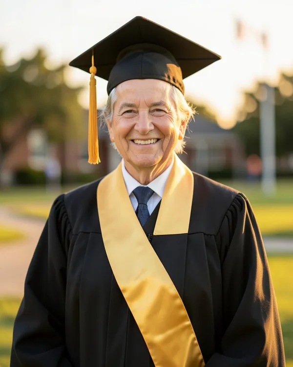 AI-generated senior portrait graduation poster example