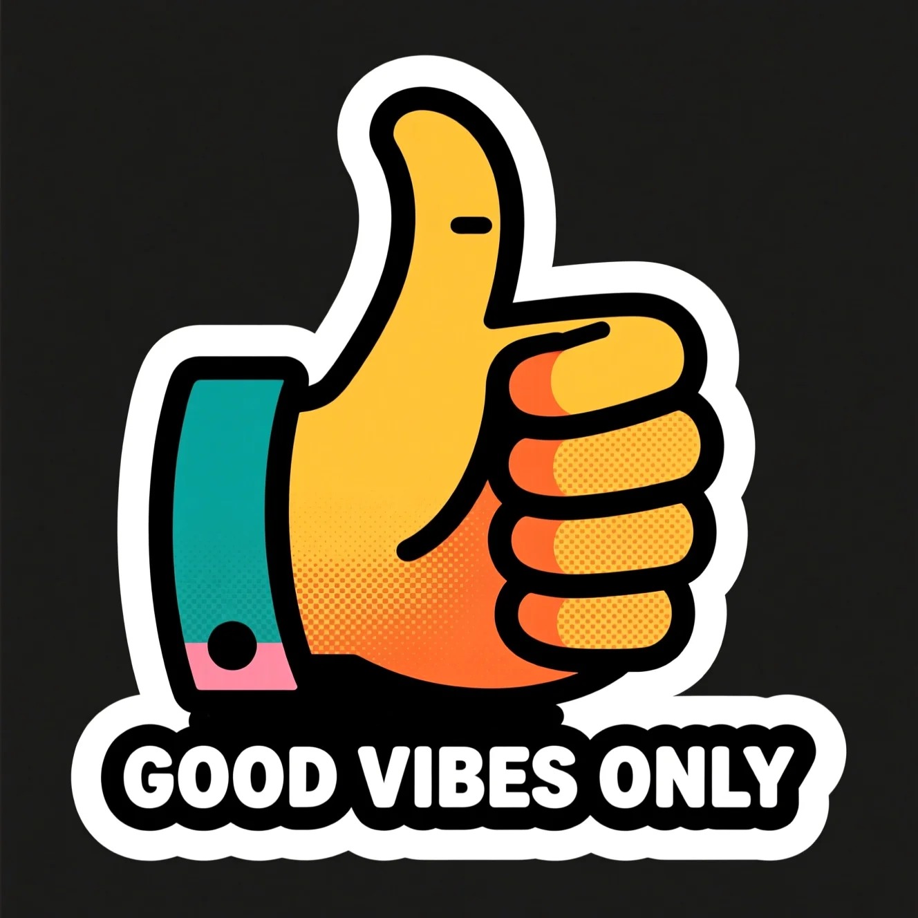 Thumbs-up AI sticker made with AI