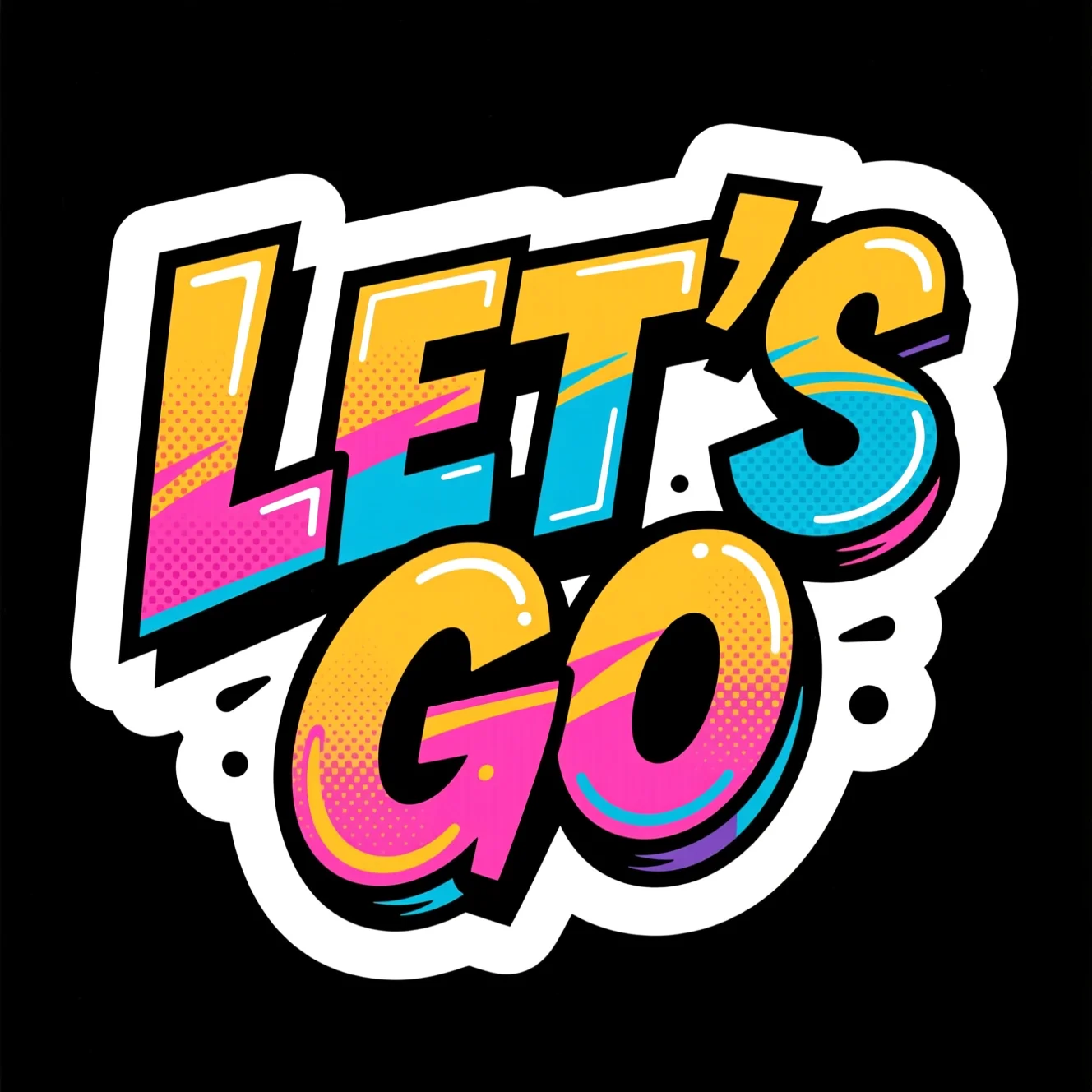 Reaction AI sticker: let's go!