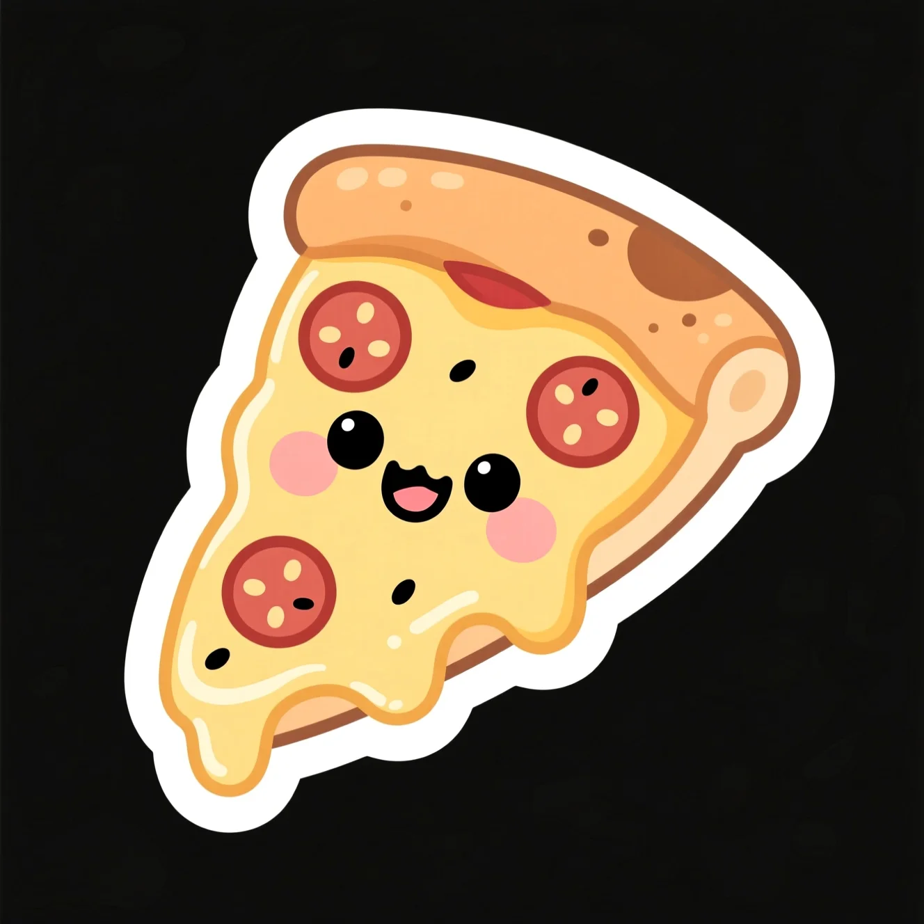 Pizza slice die-cut sticker made with the AI sticker maker
