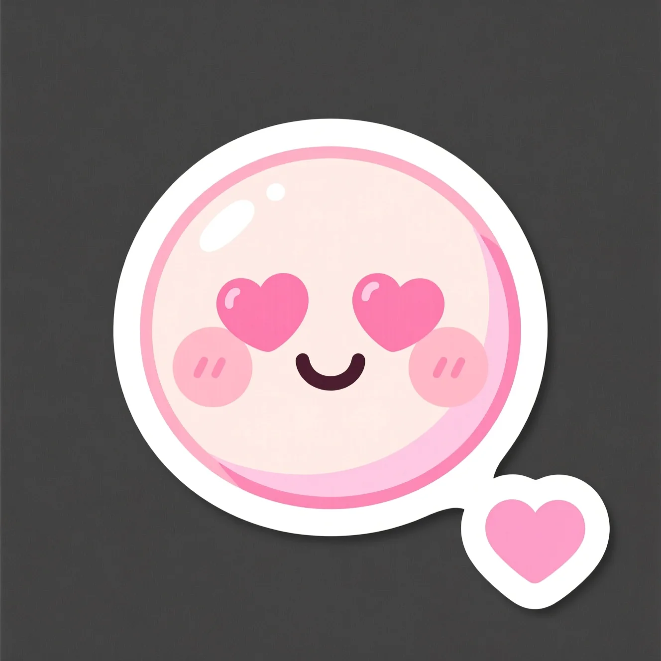 Heart-eyes face sticker made with AI