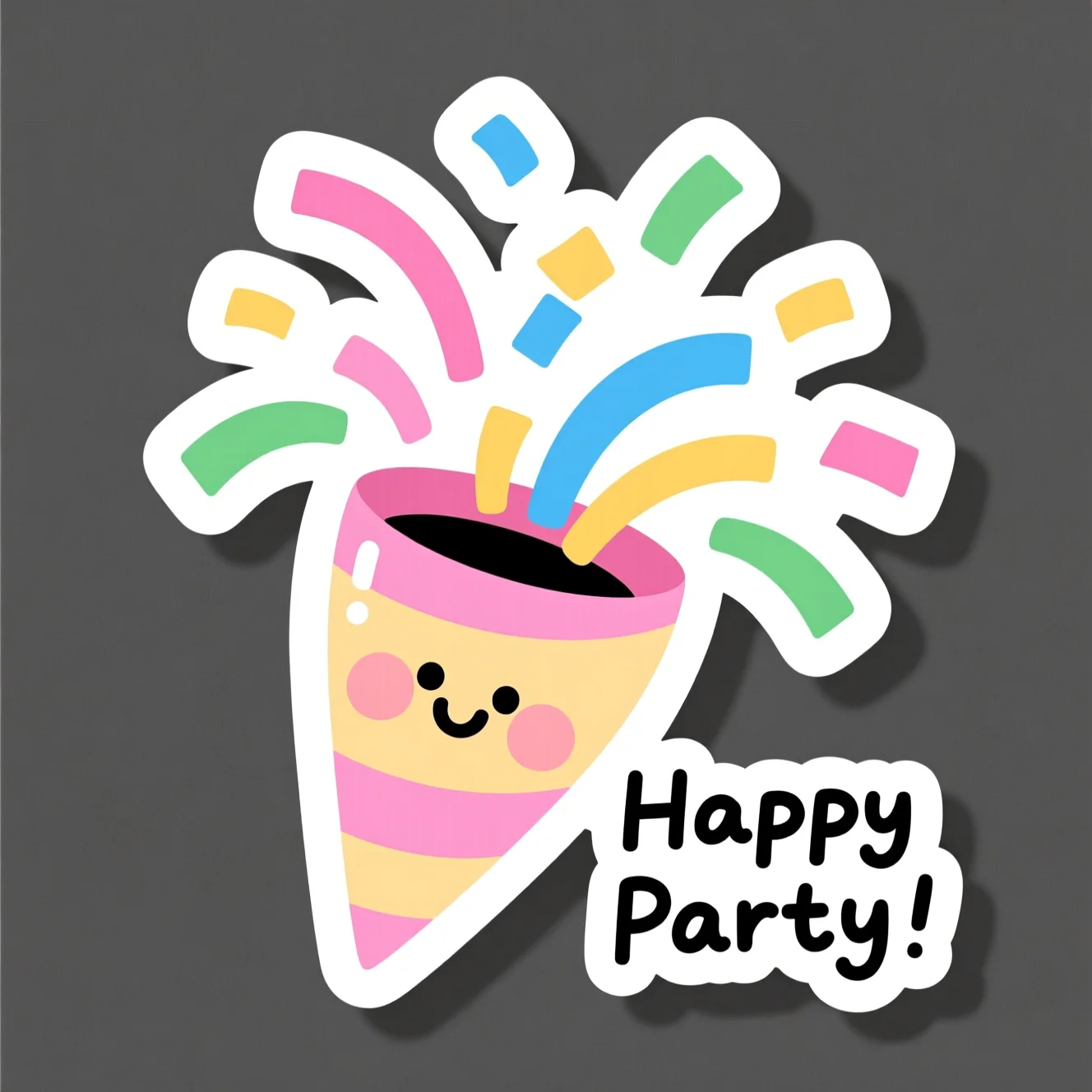 Party popper AI sticker from the sticker maker