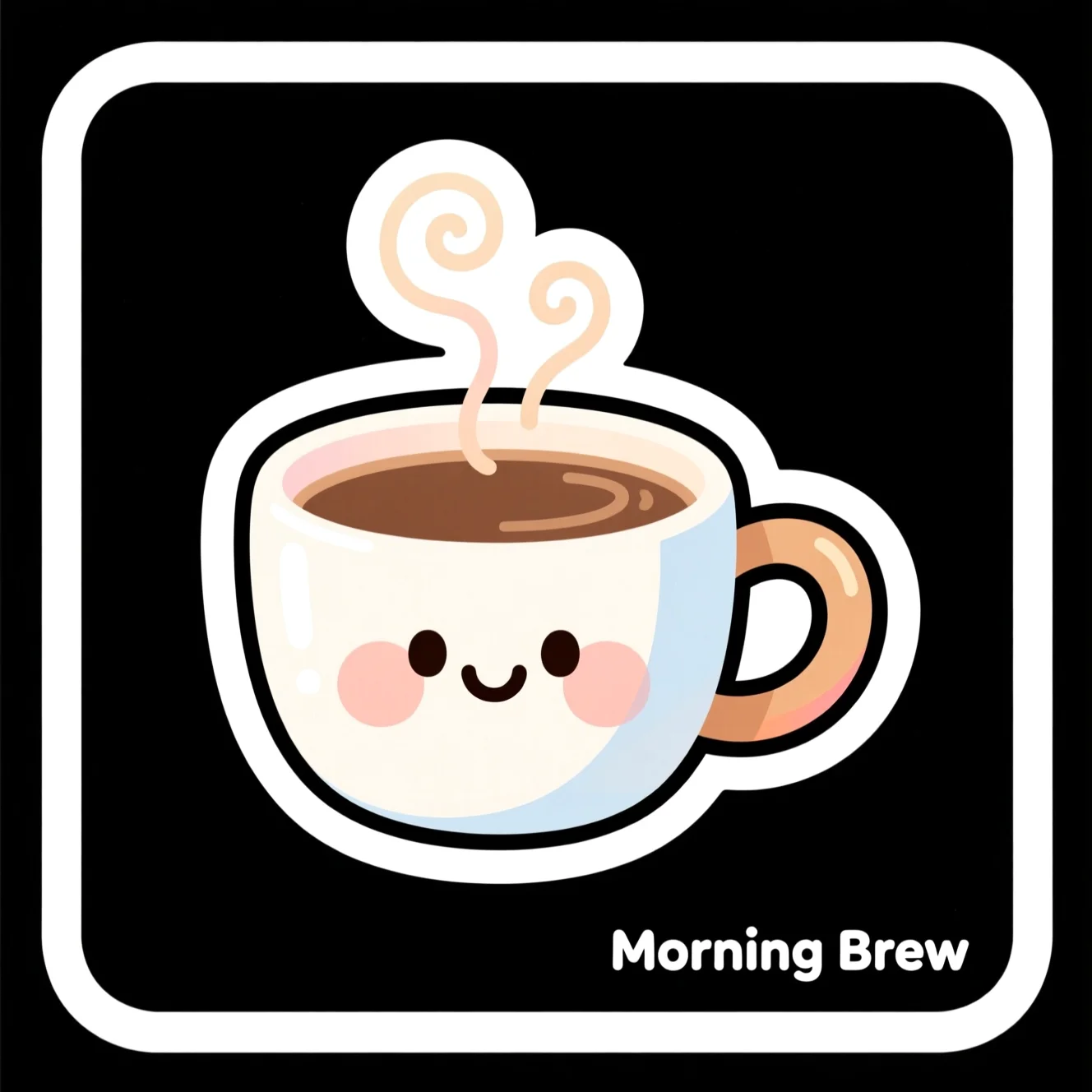 Coffee cup sticker made with the criador de adesivos com IA grátis