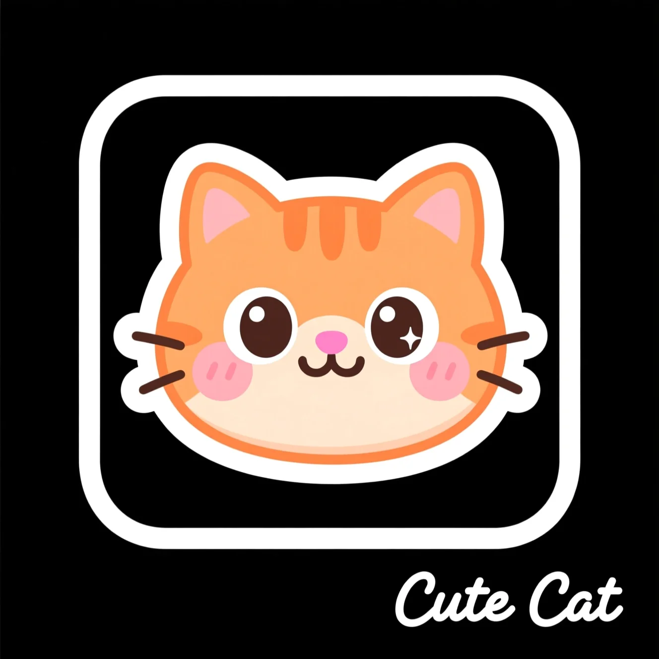 Cute cat AI sticker created with the sticker maker
