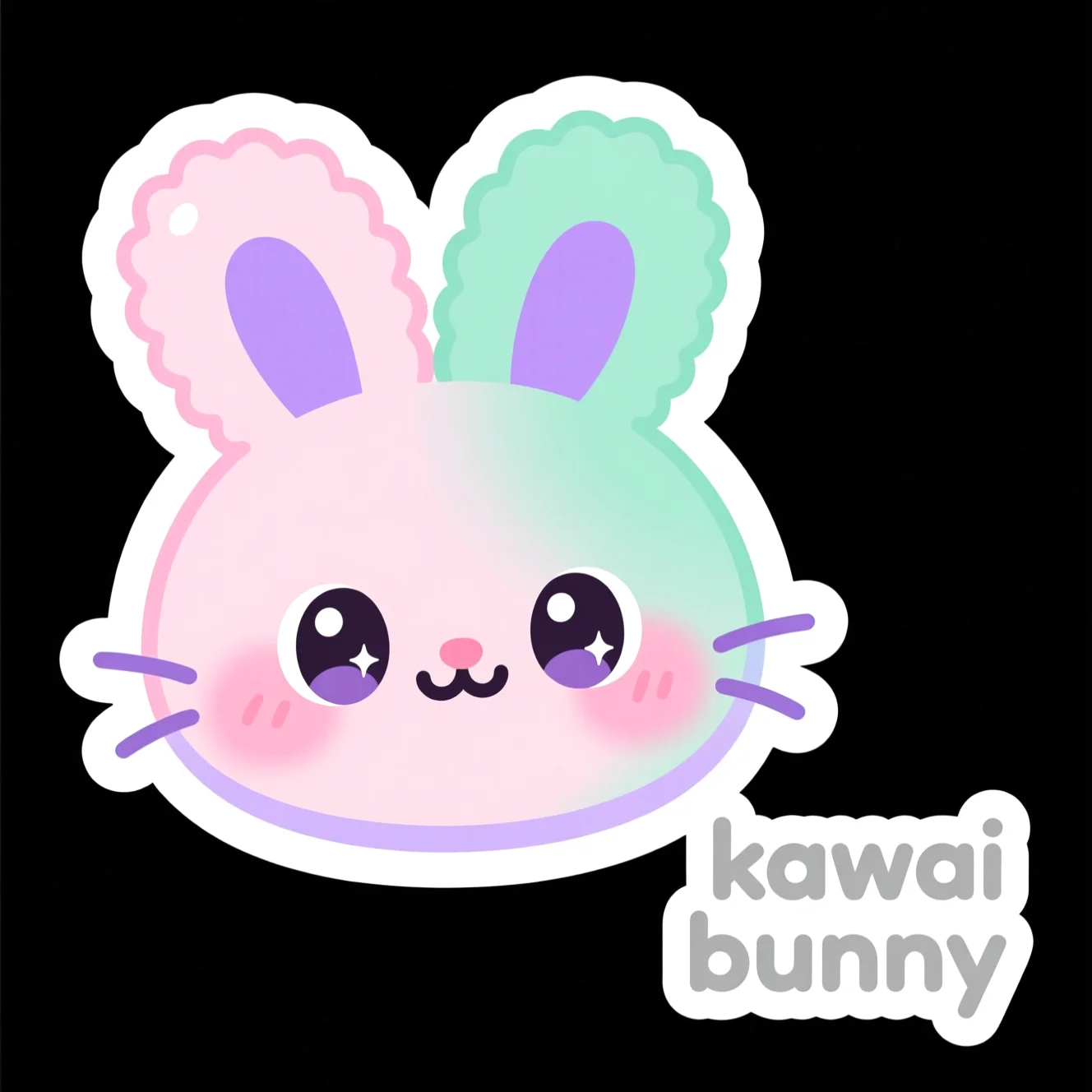Cute pack AI sticker: kawaii bunny