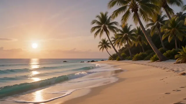 Start frame: a tropical beach.