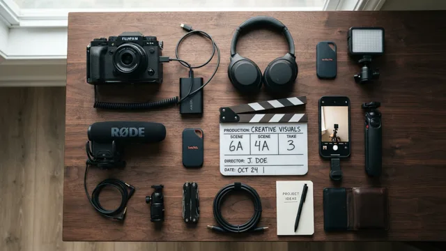 Creative video gear flat-lay
