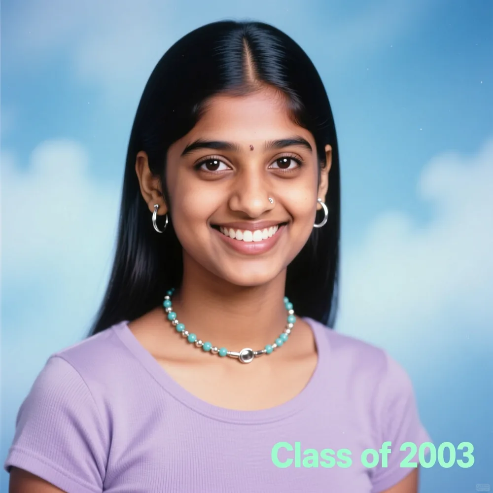 Estudio Y2K vintage yearbook portrait developed with Pixazo Generador de fotos vintage con IA