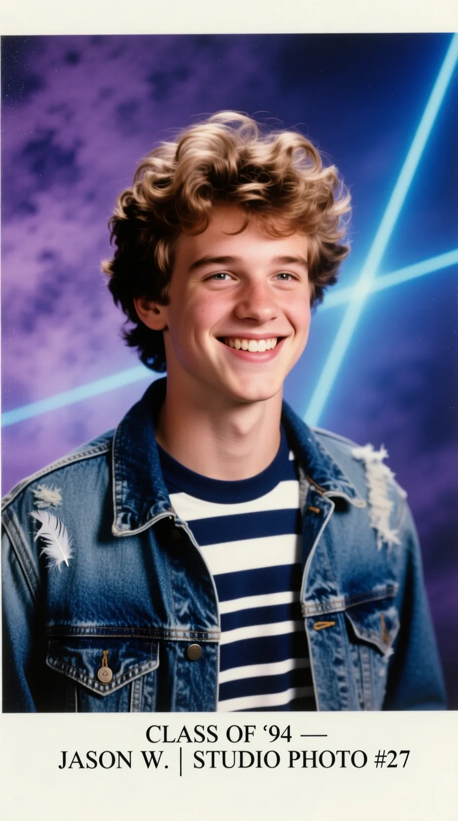 Promoción del 94 — vintage yearbook photo made with Pixazo Generador de fotos vintage con IA