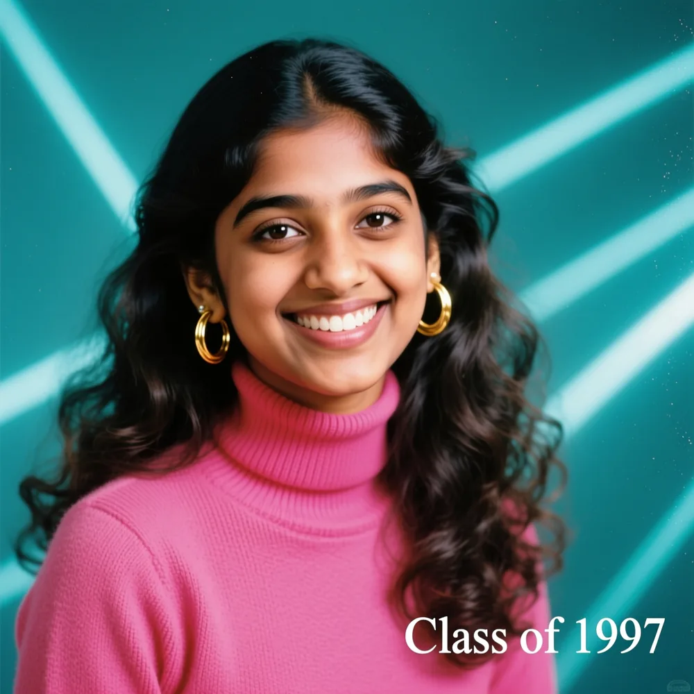 Promoción del 97 — vintage yearbook photo made with Pixazo Generador de fotos vintage con IA