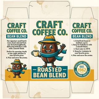 Benchmark prompt group “craft-coffee” — a commercial beverage scene rendered across the model pool (sample of arena outputs). — output 5
