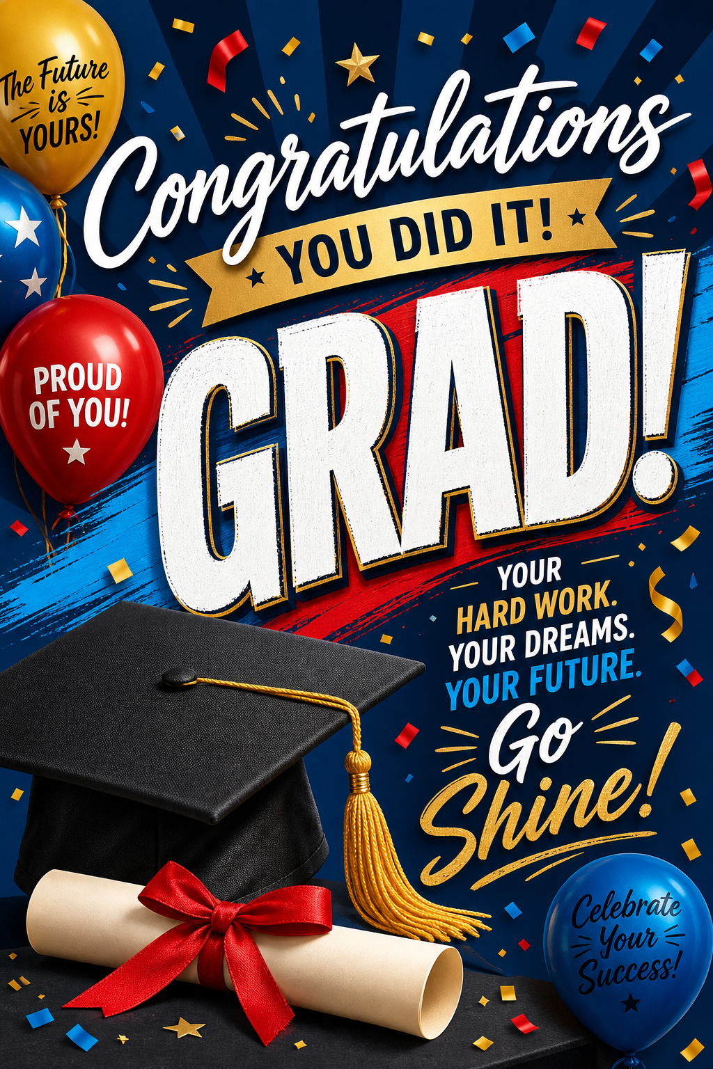 grad card creator The Masters Degree Graduation Greeting Card AI Graduate Card Maker |