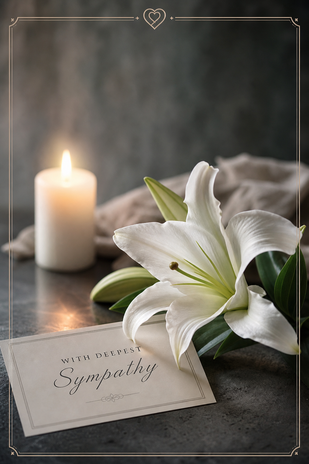 Beileid Karte — photo-realistic style card design