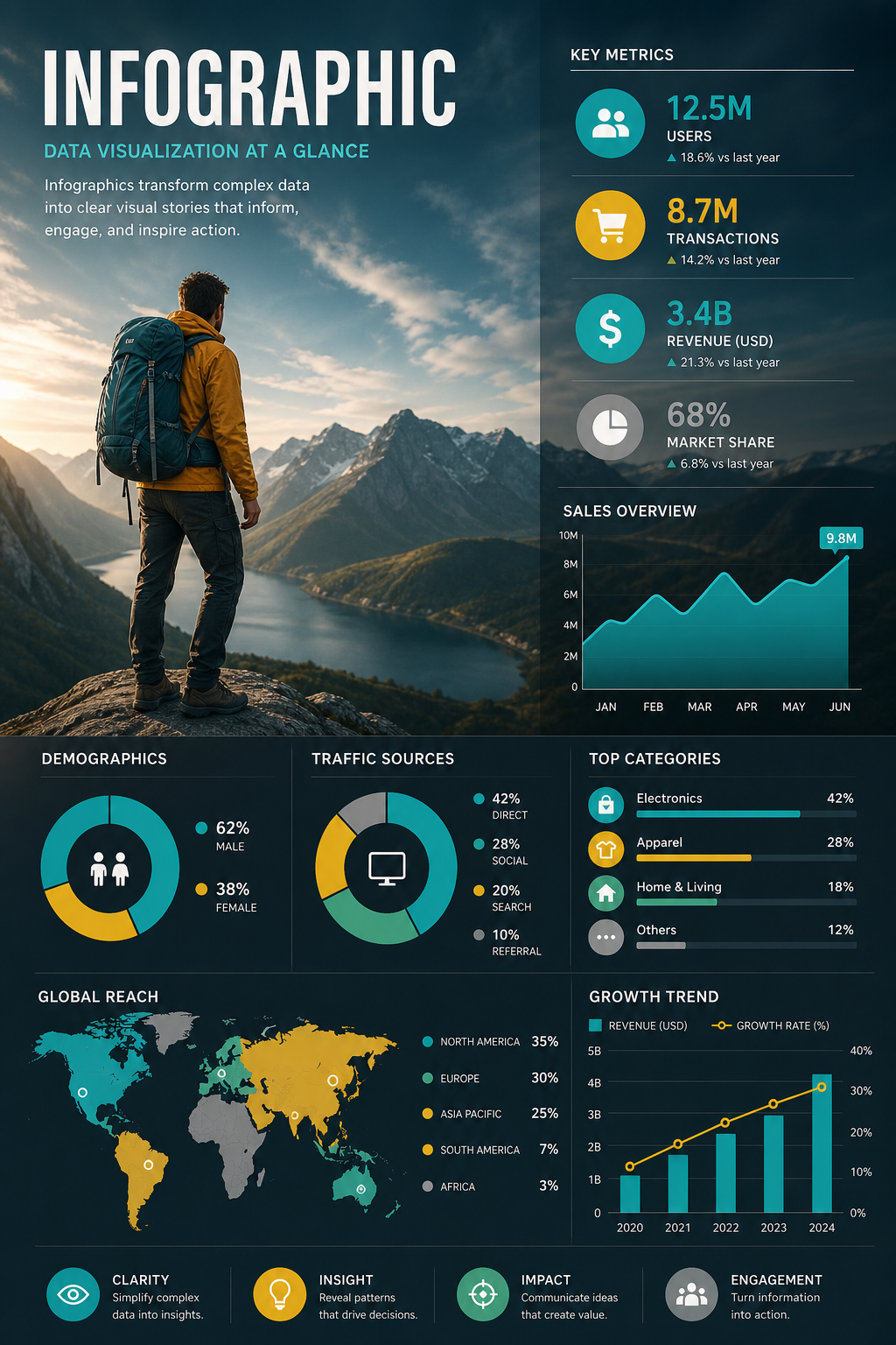 Infografik — photo-realistic style infographic