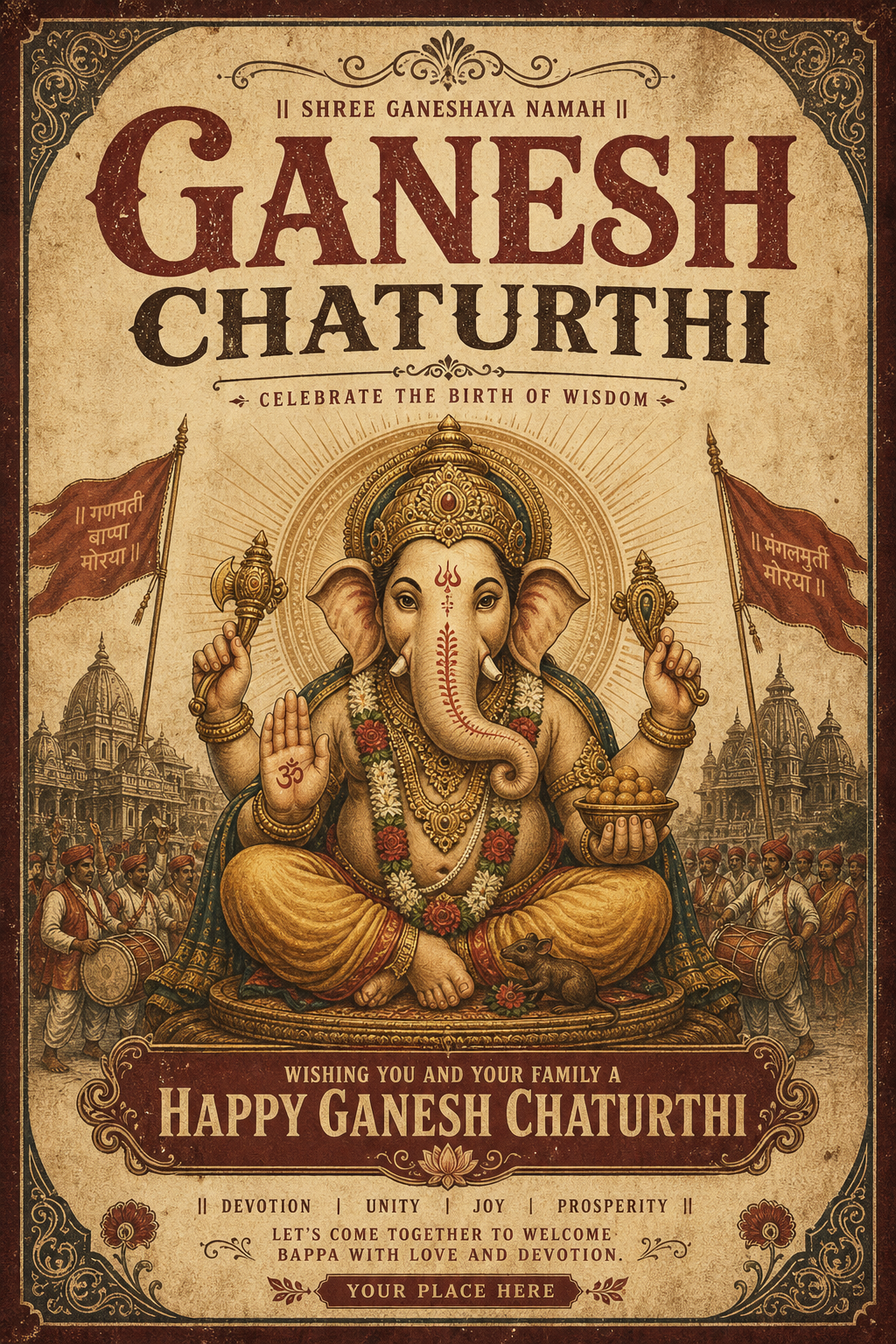 Social story Ganesh Chaturthi poster created with Pixazo AI