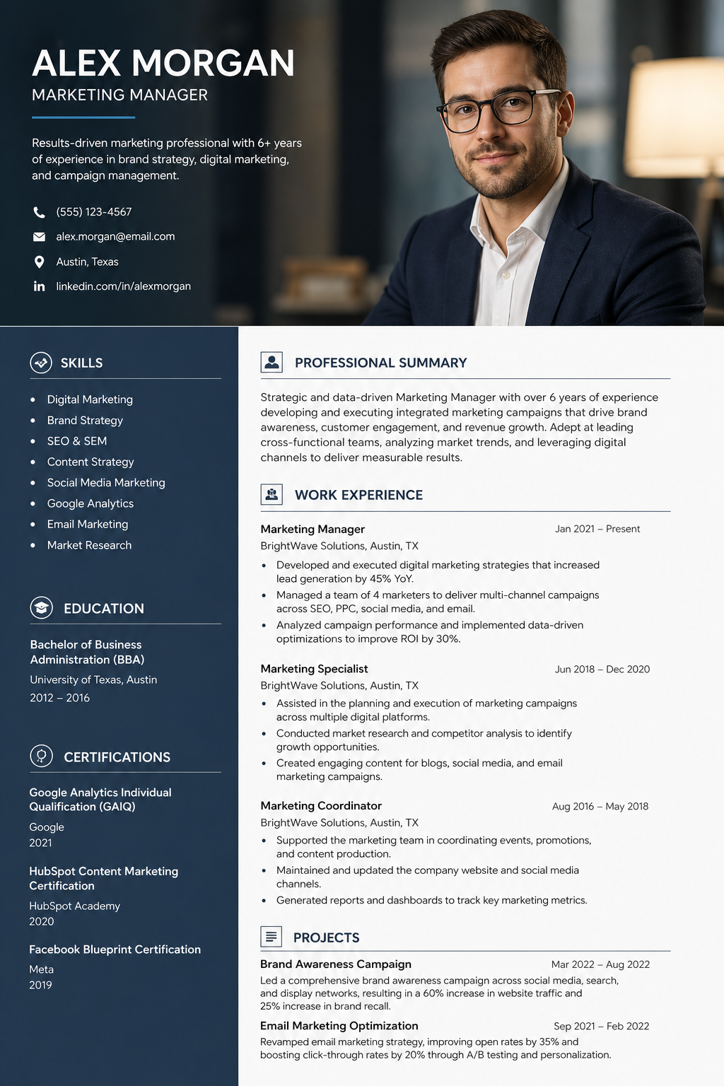 Lebenslauf — photo-realistic style resume layout