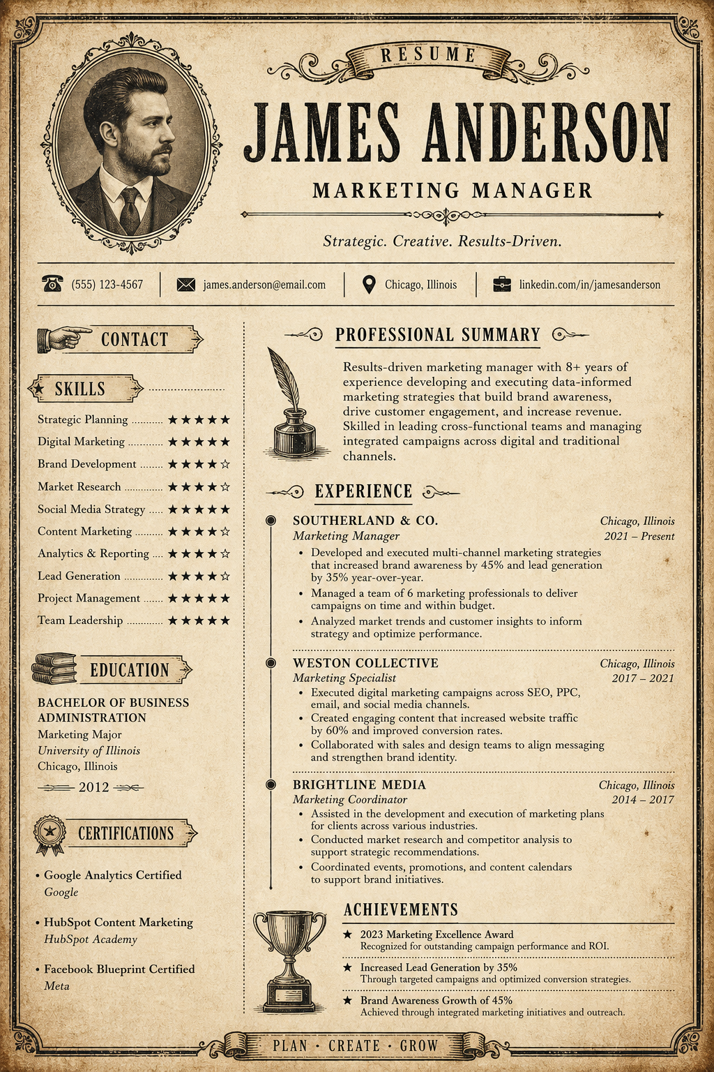 Lebenslauf — vintage style resume layout