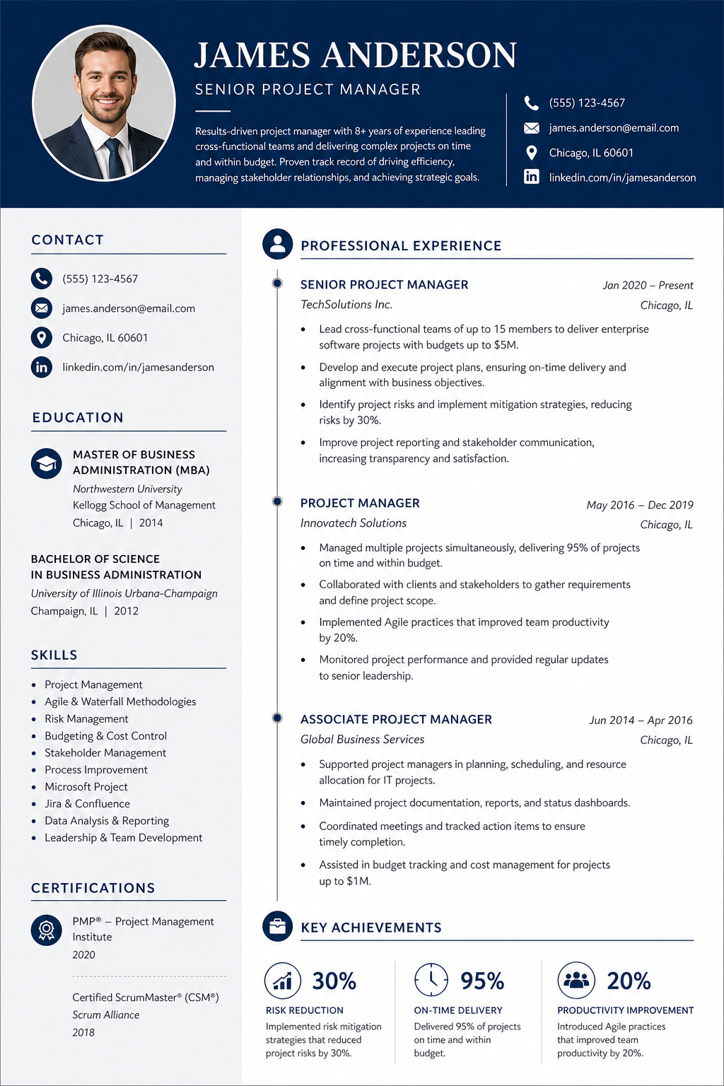 Lebenslauf — corporate style resume layout