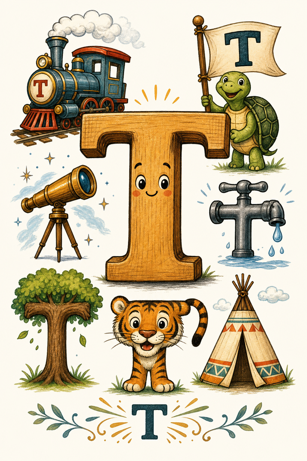 T — illustration style t-shirt graphic