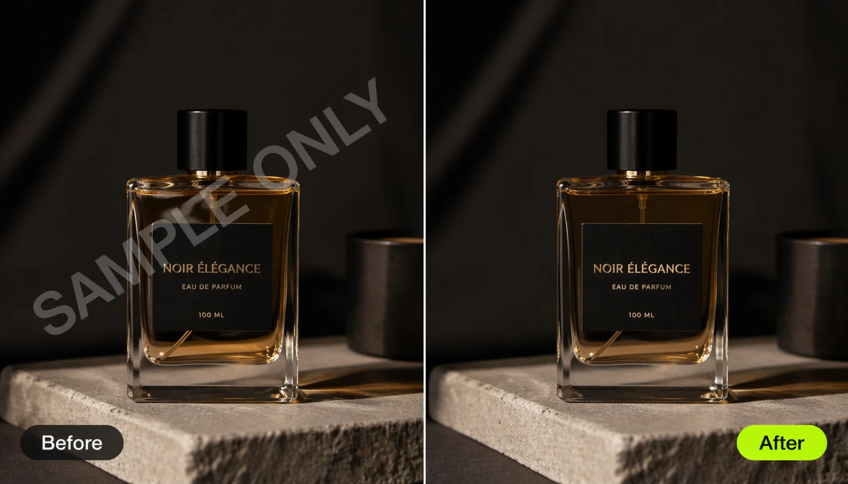 Watermark removal before and after created with Pixazo AI